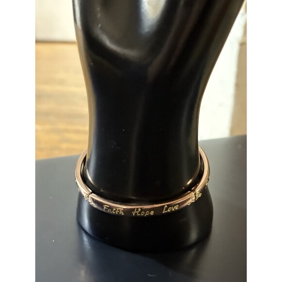 Copper Color Bracelet Faith Hope Love Religious 8” - Picture 5 of 8